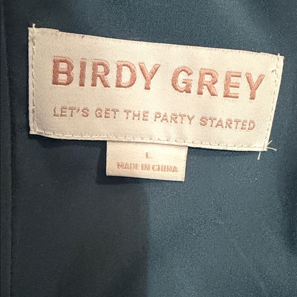 Birds Grey Anne Dress Dark Teal Strapless Bridesmaid Dress Sz Lg - Picture 4 of 8